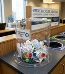 Clear acrylic lockable recycling bin, 12 or 37 litres