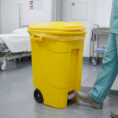 120 Litre Yellow Pedal-Operated Clinical Waste Bin