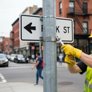 Gray Heavy Duty Anti Rotational Sign Post Clip for 76mm Poles