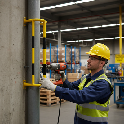 Premium Vertical Pipe Protectors - Wall Mounted for Vehicle Safety