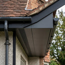 Aluminium Soffit Boards – Plain or Vented with Exterior Coating — RAL 7021 / 490mm Wide | Vented (in use)