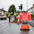 Gray Premium Traffic Under Signal Control Quick-Fit Sign Face Diagram 7021