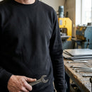 Crew Neck Cotton Work Sweatshirt - Black/Hi-Vis Yellow (view 2)