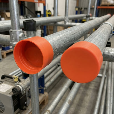 48.3mm Scaffold Tube End Cap - Orange LDPE, 2.5mm Wall