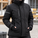 Women's Insulated Work Jacket with Fleece Collar Black/Black (view 2)