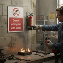 Dim Gray Do Not Extinguish with Water Fire Safety Sign - Professional Quality