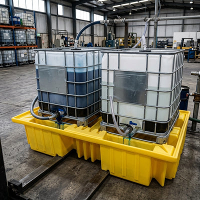 Double IBC Spill Pallet – 2200kg UDL, Polyethylene, No Grid