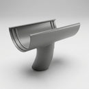 Half Round Aluminium Gutter Outlet 63mm Dia. 125mm — RAL 7037