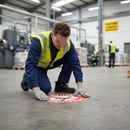 Dark Gray Attention No Naked Lights - Premium Floor Sign for Safety