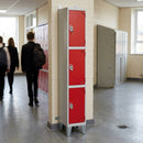 Three-door galvanised steel splash locker, 300–450mm depth