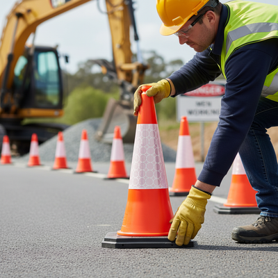 750mm Premium 2-Piece Traffic Cone with High Durability