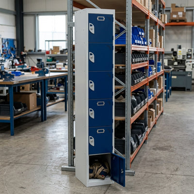 6-Compartment Steel Storage Locker with Cam Lock
