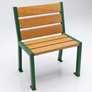 Wood and steel outdoor chair with oak seat and steel frame (view 2)