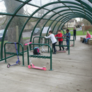 Dark Gray Double Sided Heavy Duty Kids Scooter Rack for Schools