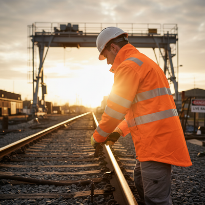 Premium Breathable and Waterproof Rail Jacket - Hi-Vis Orange