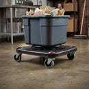 Square dolly for waste containers 113 kg capacity