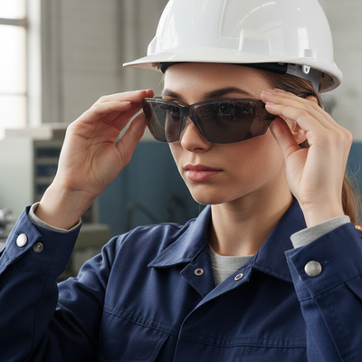 Premium Ultra Lightweight Smoke Lens Safety Spectacles - Pack of 10