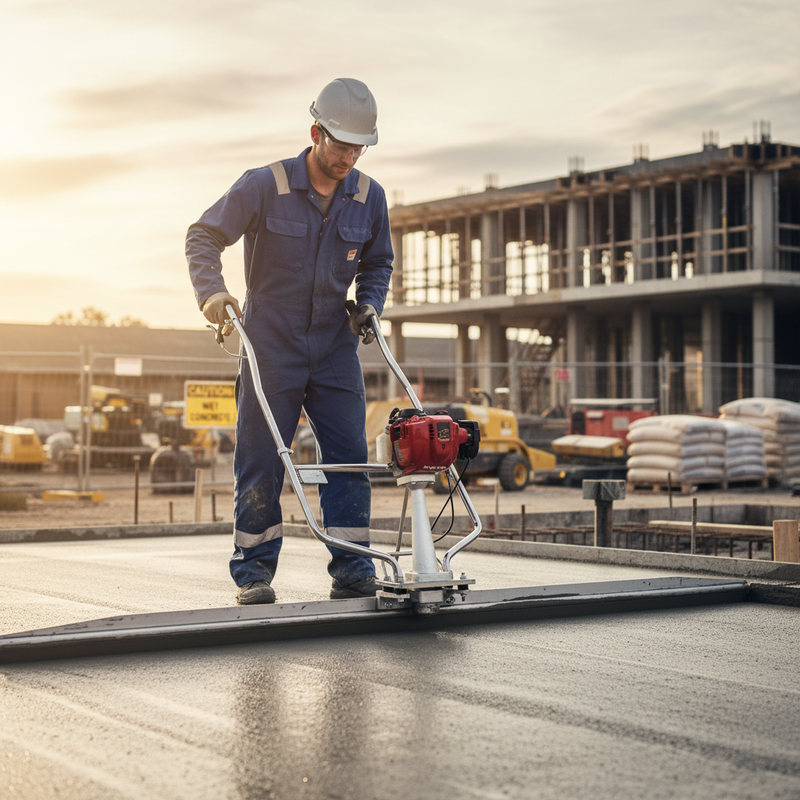 Gray Premium Concrete Screeder with Adjustable Handles and Versatile Beam Lengths