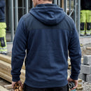Heavyweight Full Zip Work Hoodie with Reinforced Panels - Navy