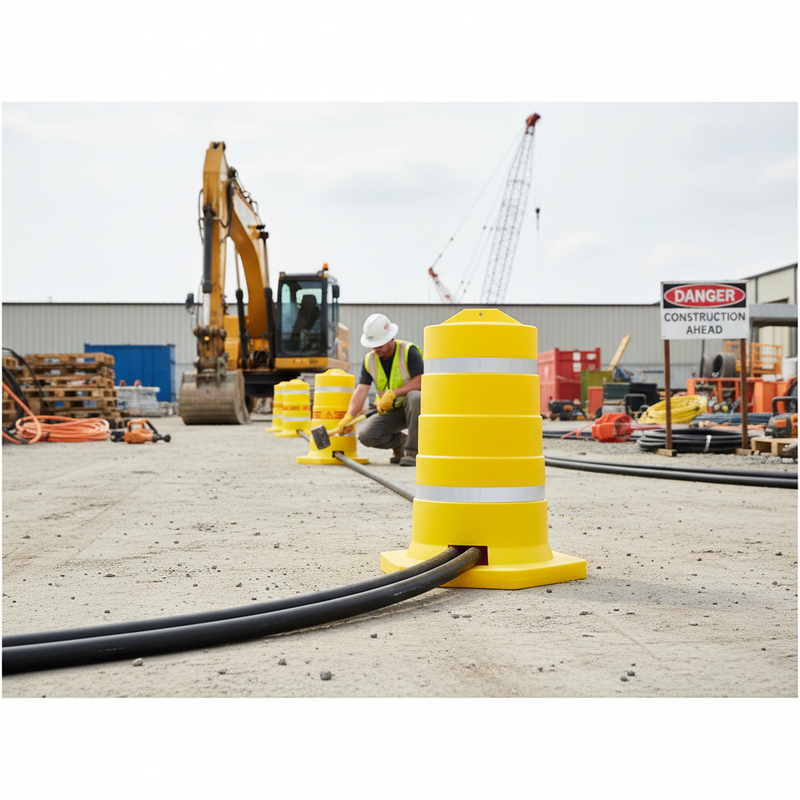 Light Gray High-Performance Cable Cover for High Voltage Hazards