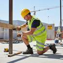 Light Gray Professional Hi-Vis Shorts in Saturn Yellow - Heavy Duty Safety Wear