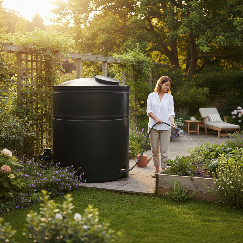 Dark Olive Green Large Premium 3100 Litre Cylindrical Water Tank for Domestic and Commercial Use