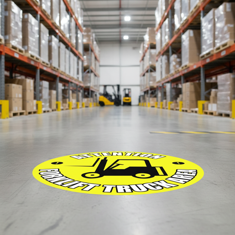 Dark Gray Premium Forklift Truck Area Floor Sign - Durable and Slip Resistant
