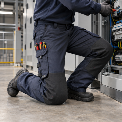 Navy Arc Flash and Flame Resistant Equal Leg Pocket Work Trousers