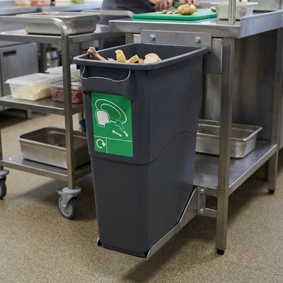 70 litre food waste bin with handles and overhanging lid