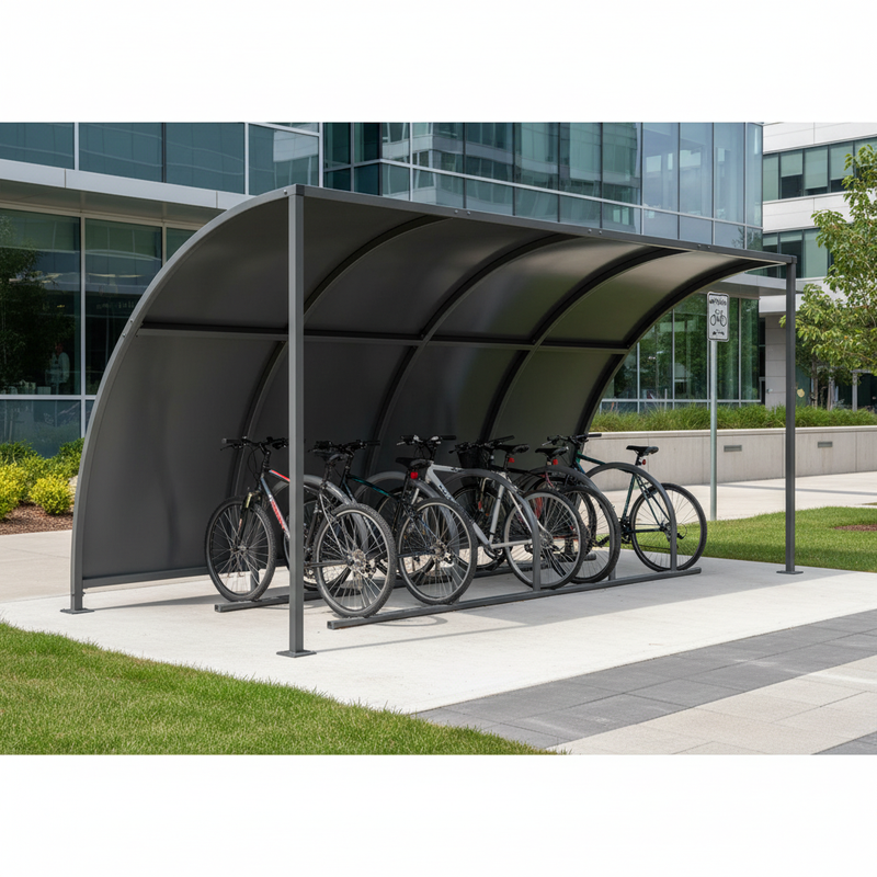 Dark Slate Gray Premium Open Sided Bike Shelter with Galvanised Roof 1m - 5m