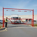 Dark Gray Heavy Duty Fixed Height Vehicle Restrictor with Swing Gate for Safe Access Control