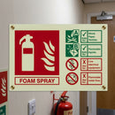 Glow in the Dark Foam Extinguisher Sign – 105 × 155mm PVC