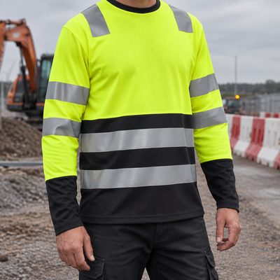 Hi-Vis Class 2 Long Sleeve T-Shirt Hi-Vis Yellow/Black