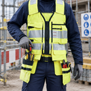 Flame Retardant Hi-Vis Arc Flash Tool Vest - Yellow/Navy