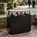 200 Litre Dual-Compartment Steel Litter Bin with Slam Lock