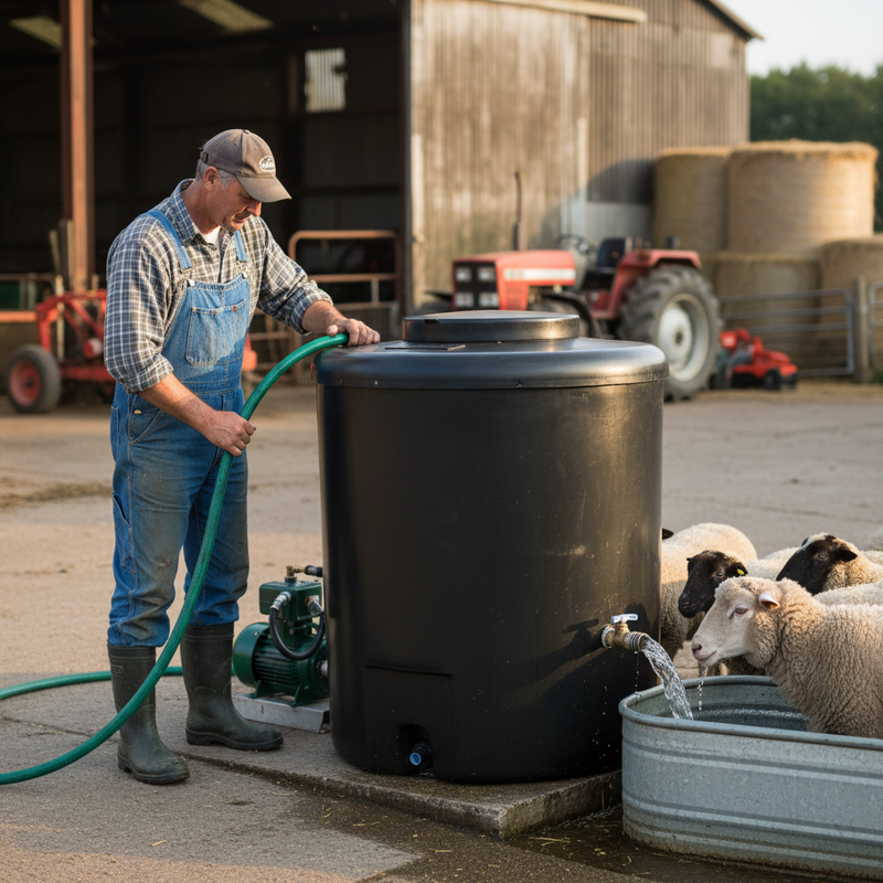 Dark Slate Gray 700 Litre Heavy Duty Bunded Water Tank for Non-Potable Storage