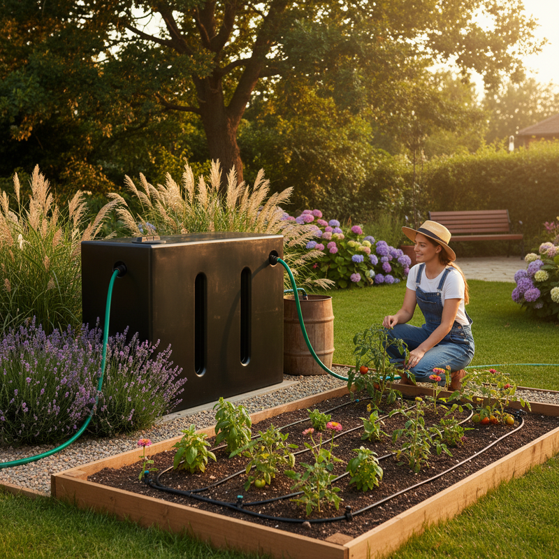Dark Olive Green Premium Rectangular Non-Potable 1050 Litres Baffled Water Storage Tank