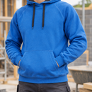 Heavy Duty Pullover Work Hoodie with Reinforced Elbows - True Blue (view 2)
