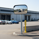 Gray Heavy Duty Galvanised Traffic Mirror Post - 76mm Diameter for Secure Installation