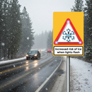 Light Slate Gray High-Performance Triangle Ice Warning Flashing LED Safety Sign