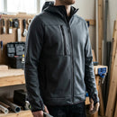 Steel Grey Zip-Front Recycled Fleece Work Hoodie