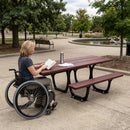 2000mm wheelchair-friendly picnic table, black steel, exotic wood