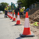 Dark Slate Gray 750mm 2-Piece Premium Traffic Cone with High Durability