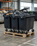 3x 660 Litre 4-Wheeled Waste Bins on Pallet