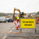 Light Gray Premium Diversion Ahead Metal Sign Face 2702b - 1050 x 750mm