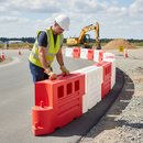 Gray Premium Water-Filled Road Safety Barrier - Durable and Versatile