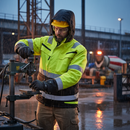 Dark Slate Gray Professional Waterproof Arc Parka Jacket - Saturn Yellow