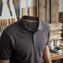 Classic Cotton-Blend Polo Shirt with Knitted Collar - Steel Grey