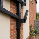 72x72mm Flush Joint Downpipe Branches — 92.5° & 112.5° — RAL 9005 / 92.5 Degrees (in use)