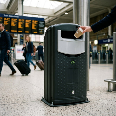 140 Litre Recycling Bin with Open Aperture